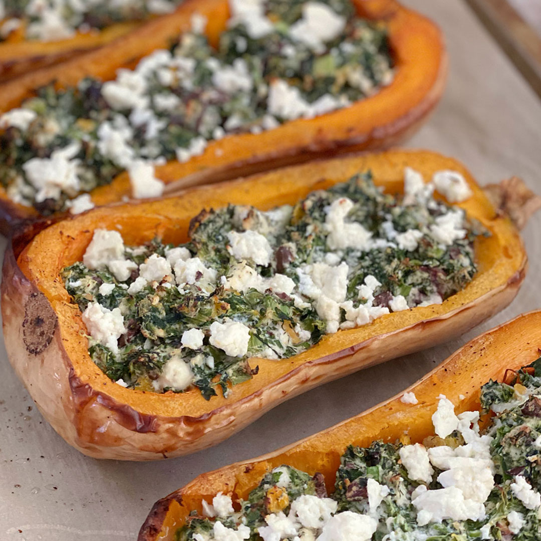 Spanakopita Stuffed Butternut Squash