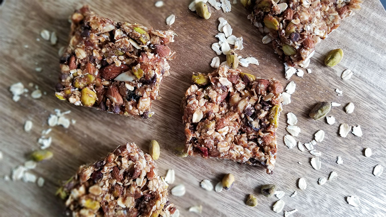 Heart Healthy Granola bars cut into squares