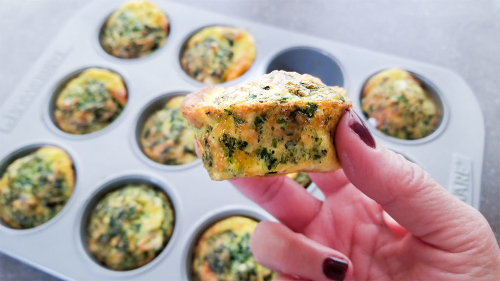 Spanakopita Egg Cups in a muffin tin