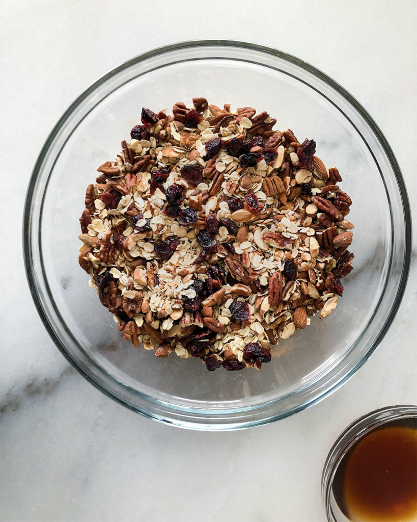 Heart Healthy Granola ingredients in a bowl