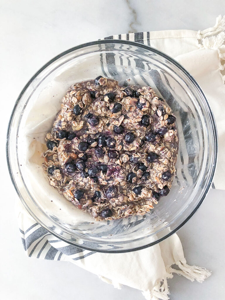 Baked Oatmeal ingredients together in a bowl