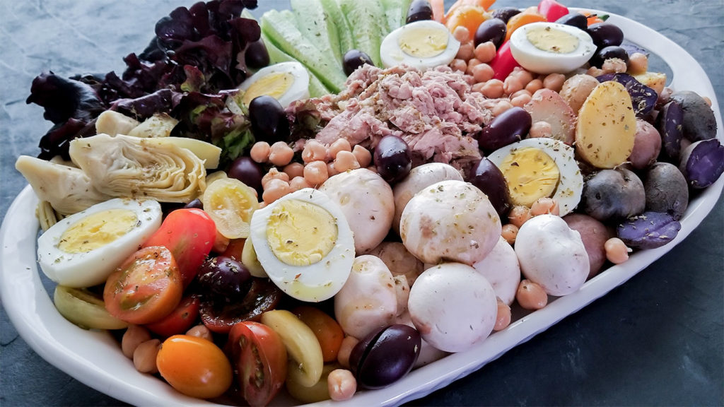 Nicoise Salad on a serving plate