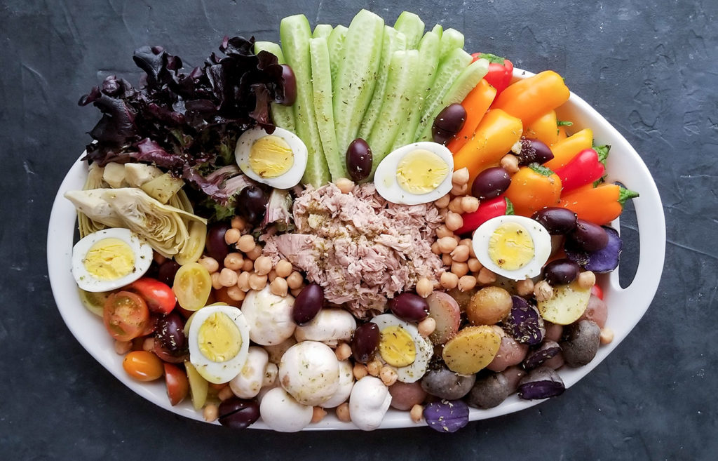 Nicoise Salad on a serving plate