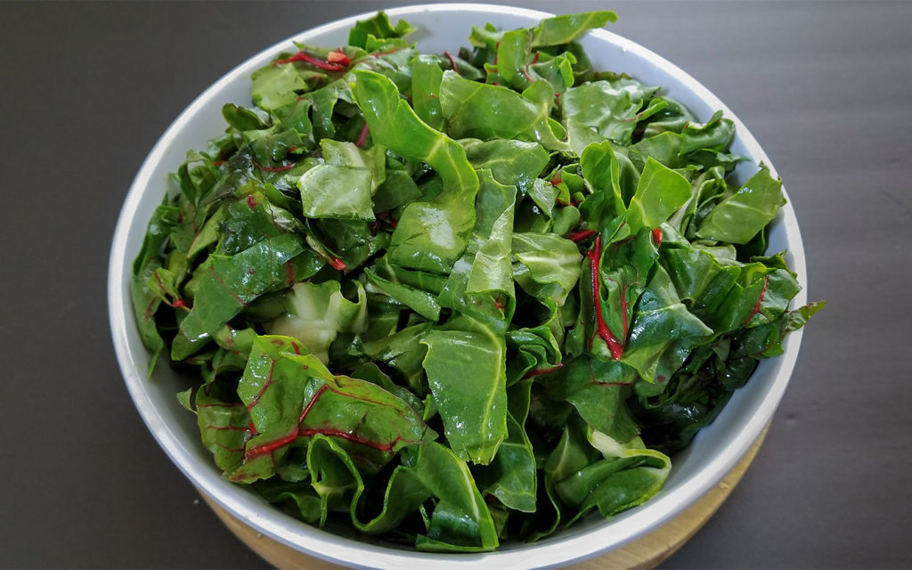 Swiss chard in a bowl