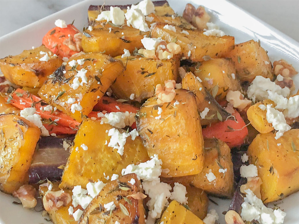 Roasted Golden Beet Salad on a plate