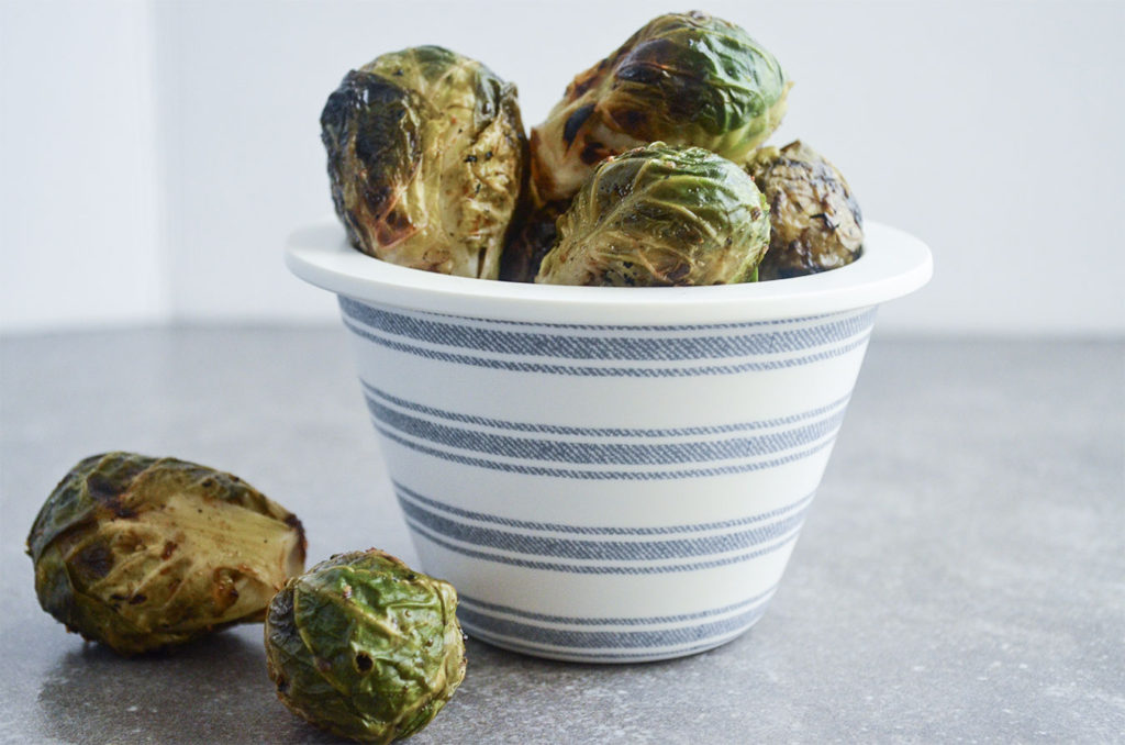 Grilled Brussels Sprouts in a bowl