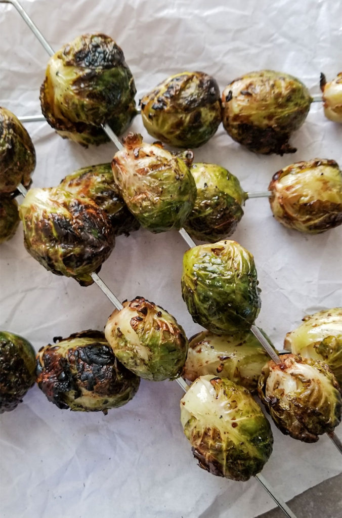 Grilled Brussels Sprouts on skewers