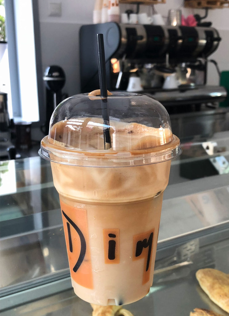 Greek Frappes at a cafe in Greece