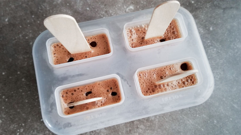 Chocolate Fudge pops in a mold