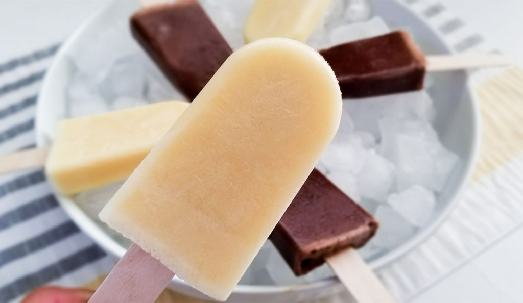 Frozen Cream Pops on a bowl of ice