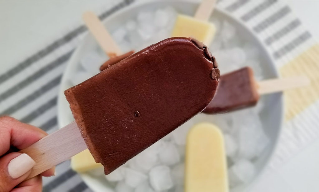 Frozen Cream Pops on a bowl of ice