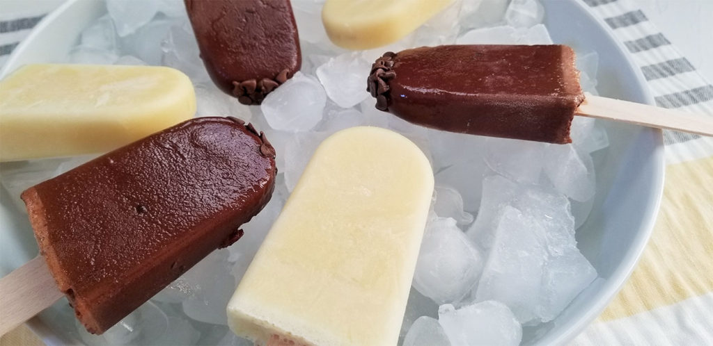 Frozen Cream Pops on a bowl of ice