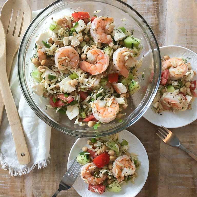 Mediterranean Shrimp & Orzo Salad - Heart Healthy Greek