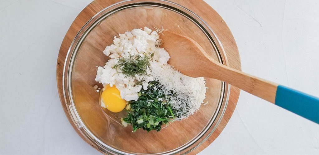 pepper stuffing ingredients in a bowl