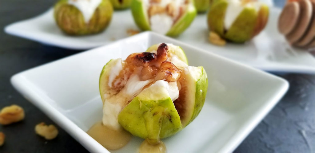 Stuffed fig on a plate