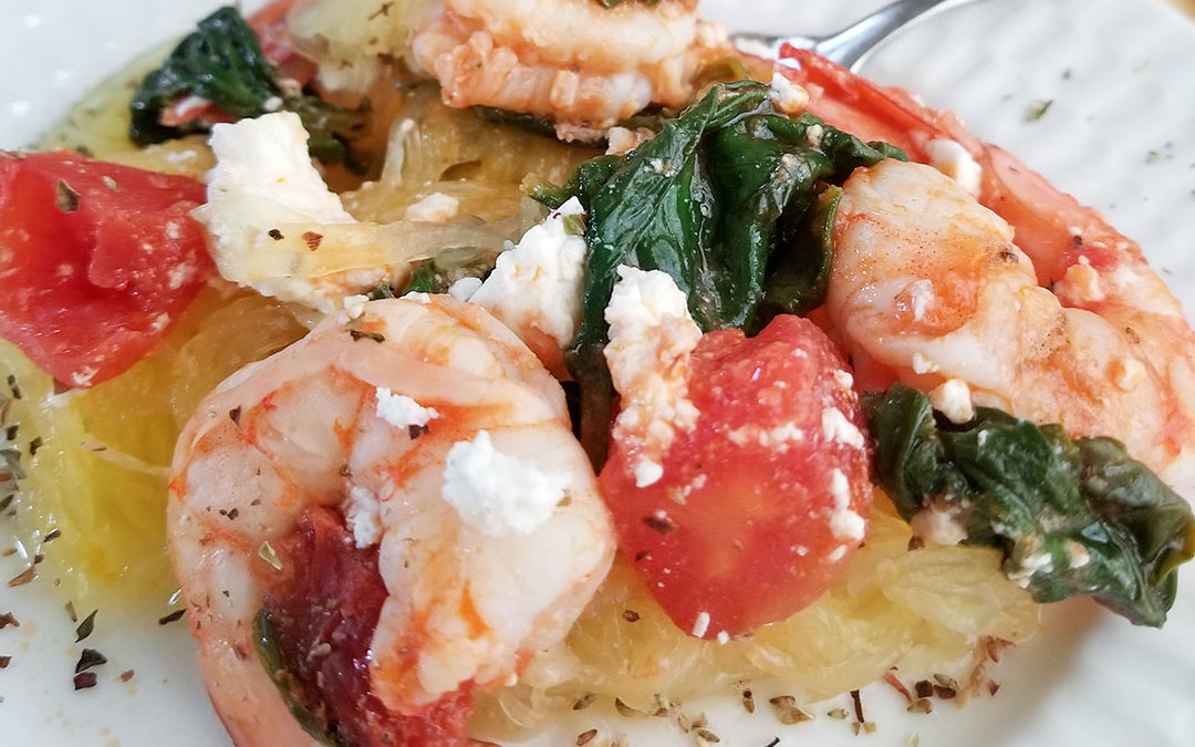 Mediterranean Spaghetti Squash with Shrimp