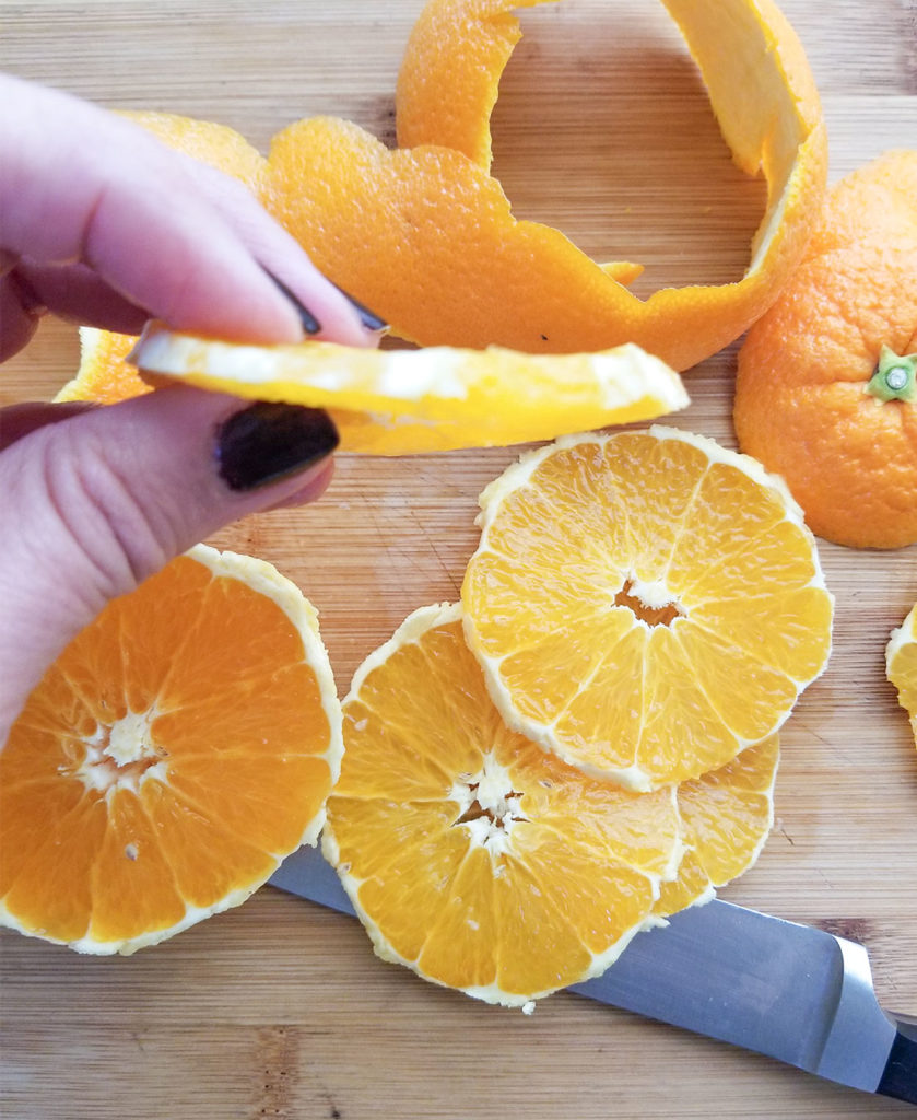 peeled and sliced orange
