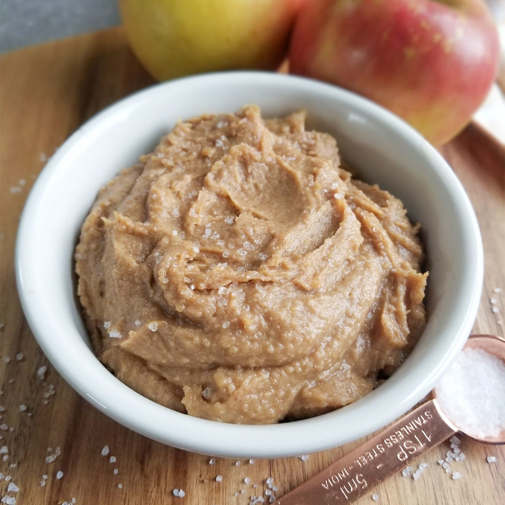 Salted Caramel Hummus in a bowl