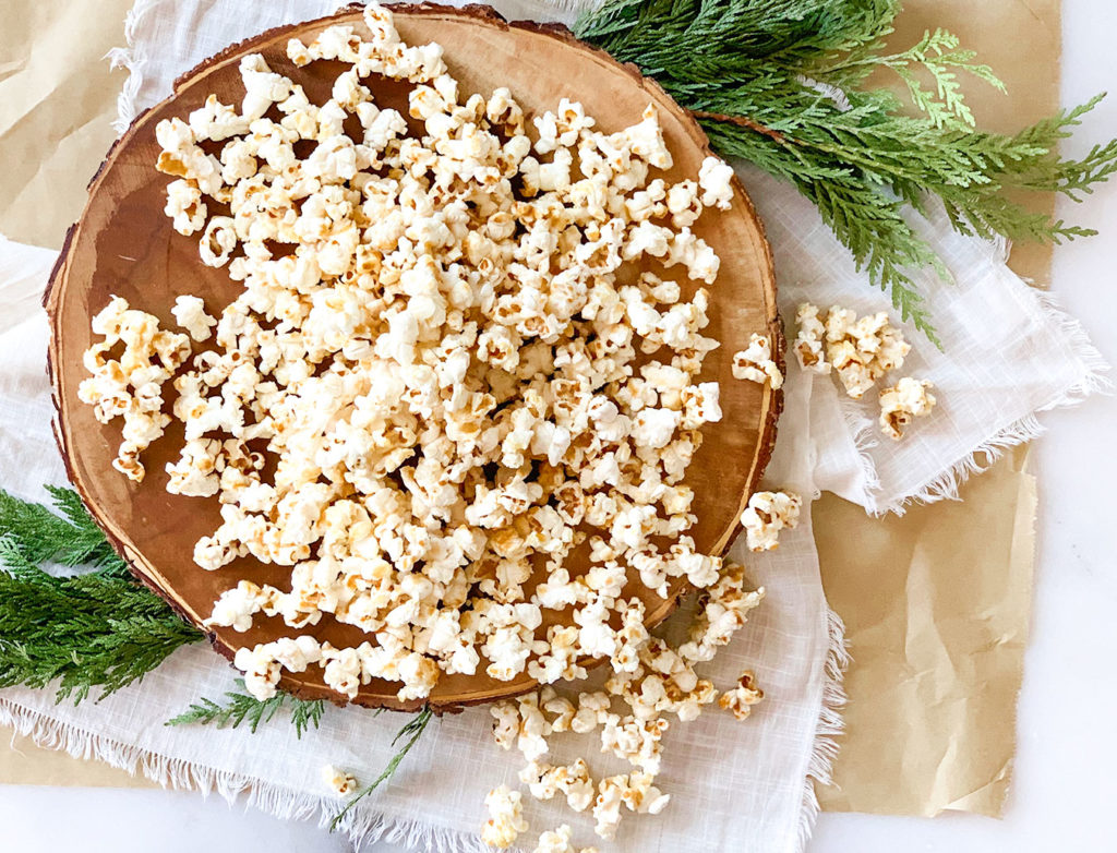 Caramel Popcorn on a platter