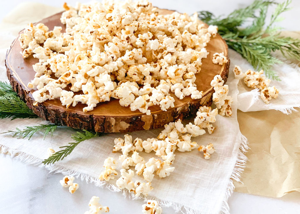 Caramel Popcorn on a platter