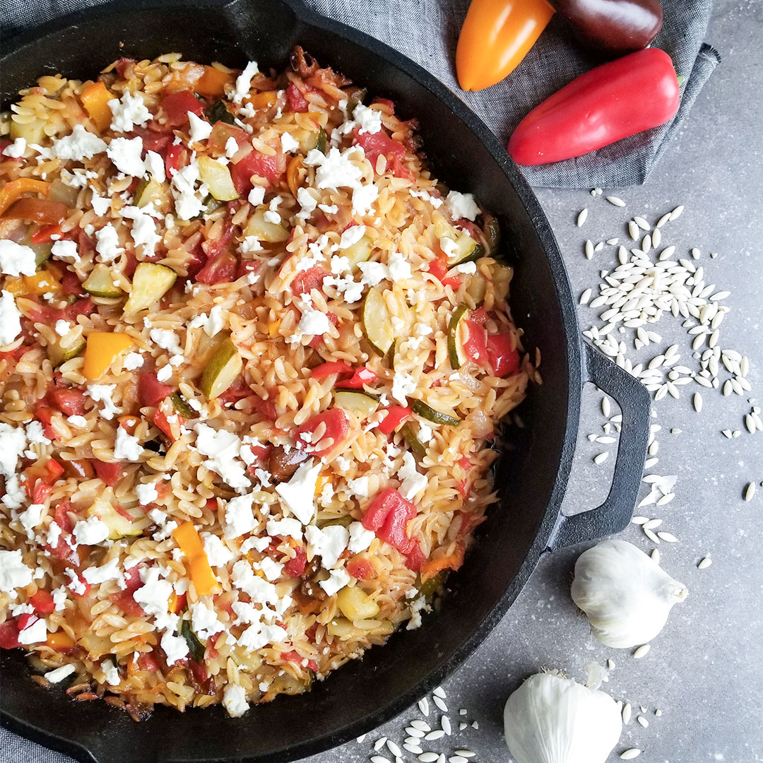 Baked Orzo With Vegetables - Heart Healthy Greek