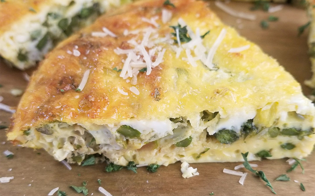 Crustless Asparagus Feta Quiche