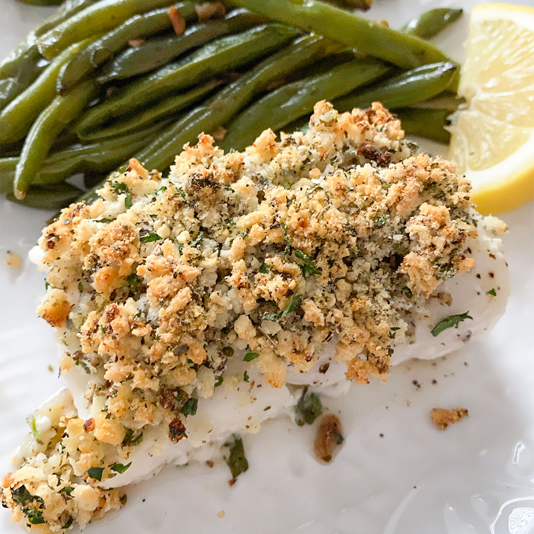 Herb Crusted Cod - Something Nutritious