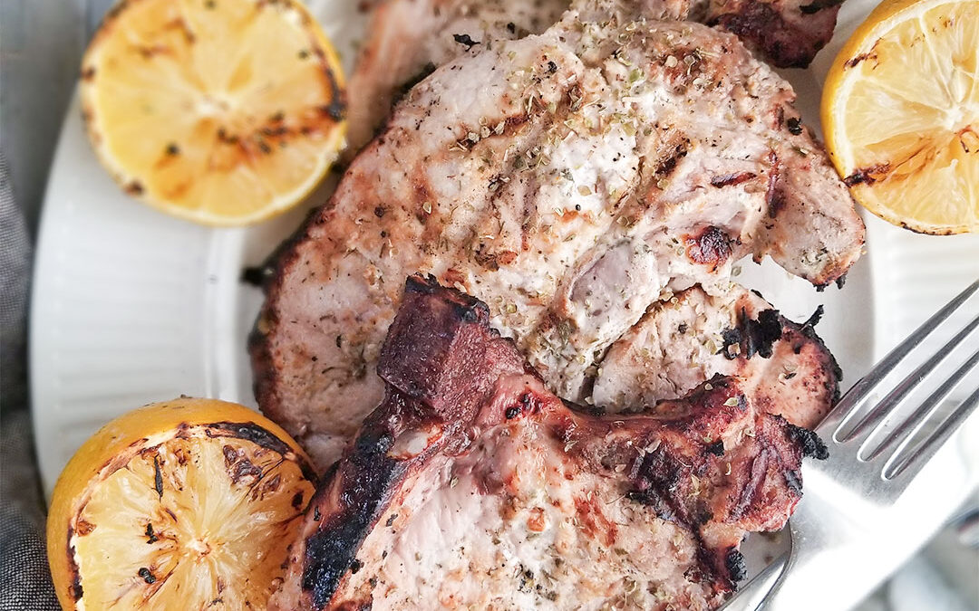 Grilled Greek Yogurt Marinated Pork Chops