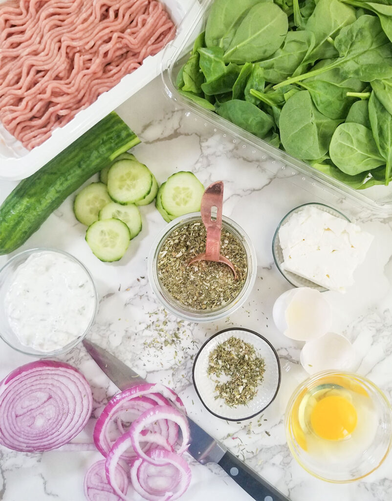 Greek Style Turkey Burger ingredients