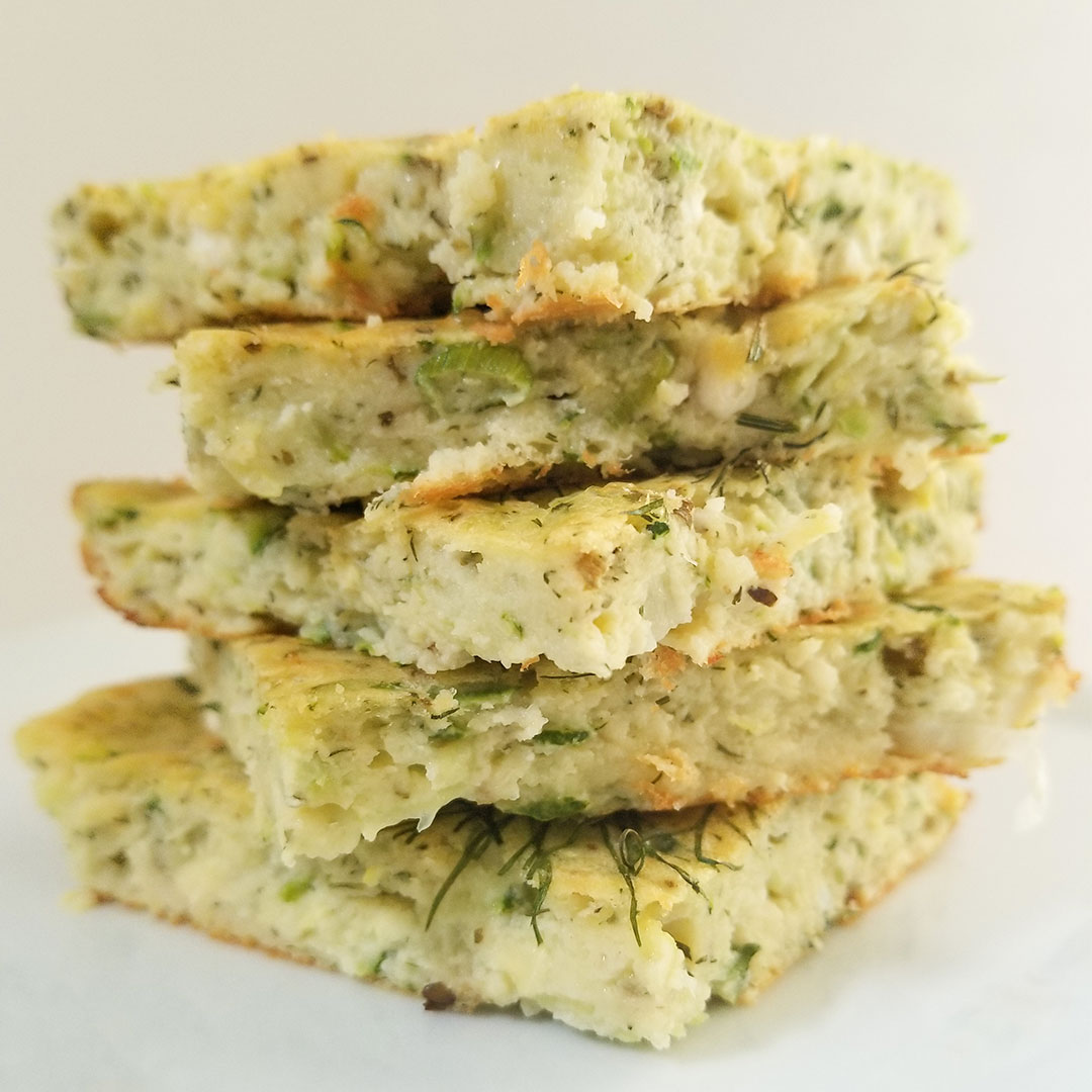 Zucchini Squares (with a Greek twist) - Heart Healthy Greek