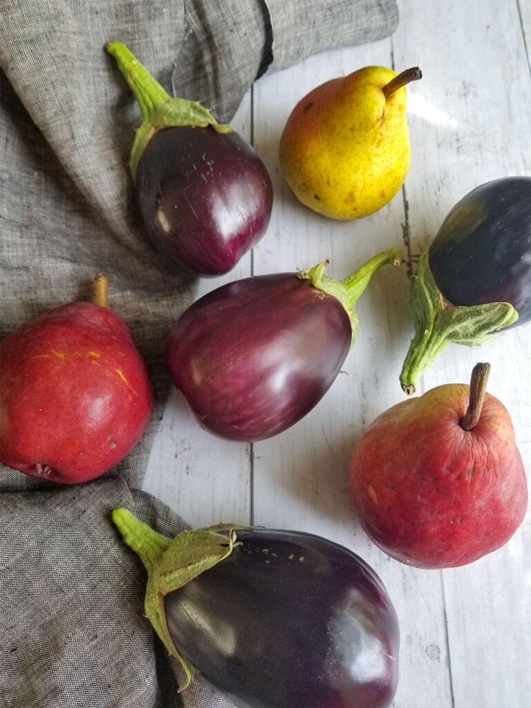 Eggplants and Pears