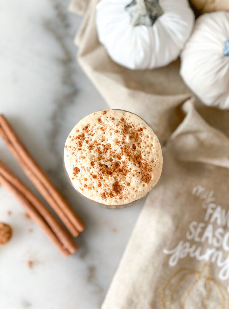 the frothy top of a frappe