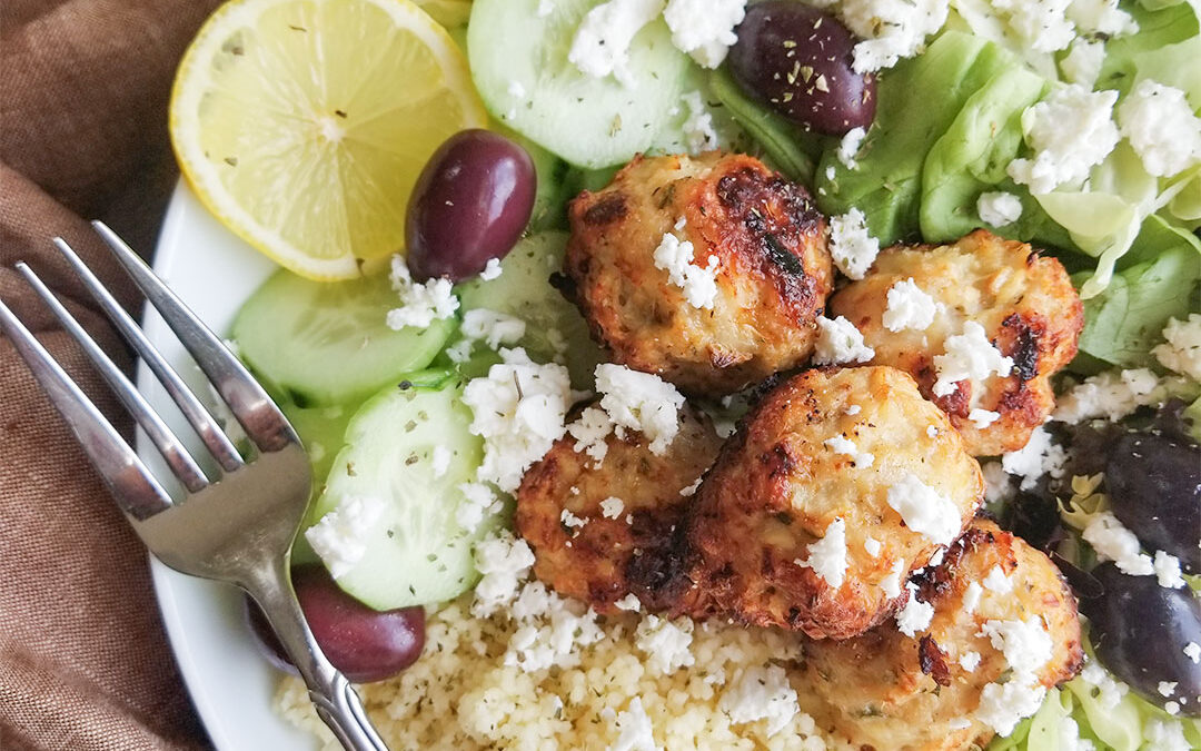 Chicken Meatball Salad Bowl with Couscous
