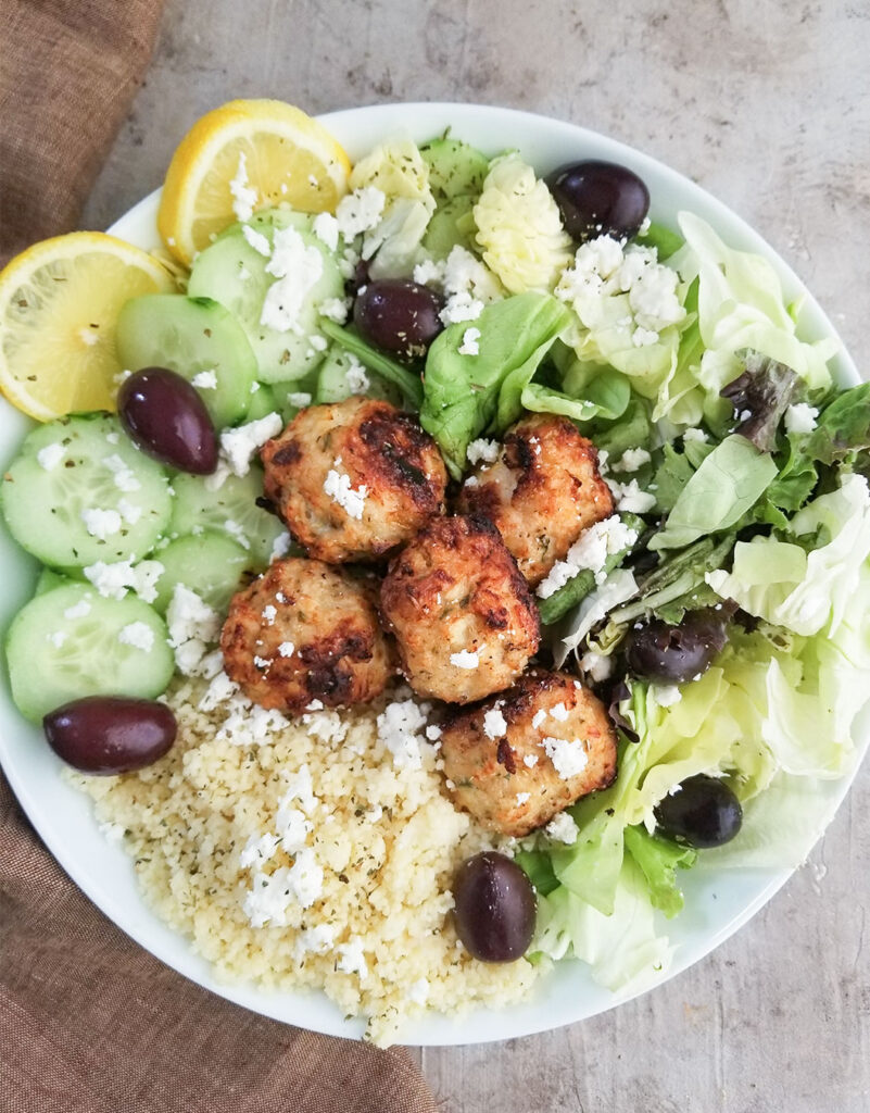 chicken meatball salad bowl