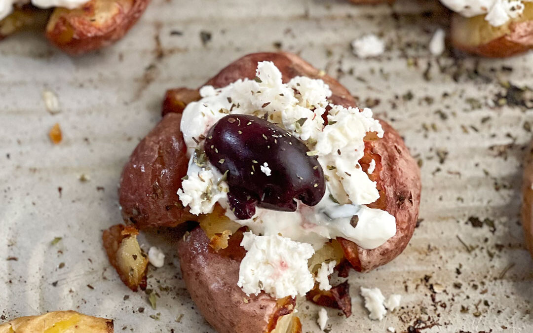 Mediterranean Inspired Smashed Potatoes
