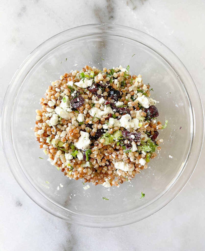 stuffed mushroom filling mixed in a bowl