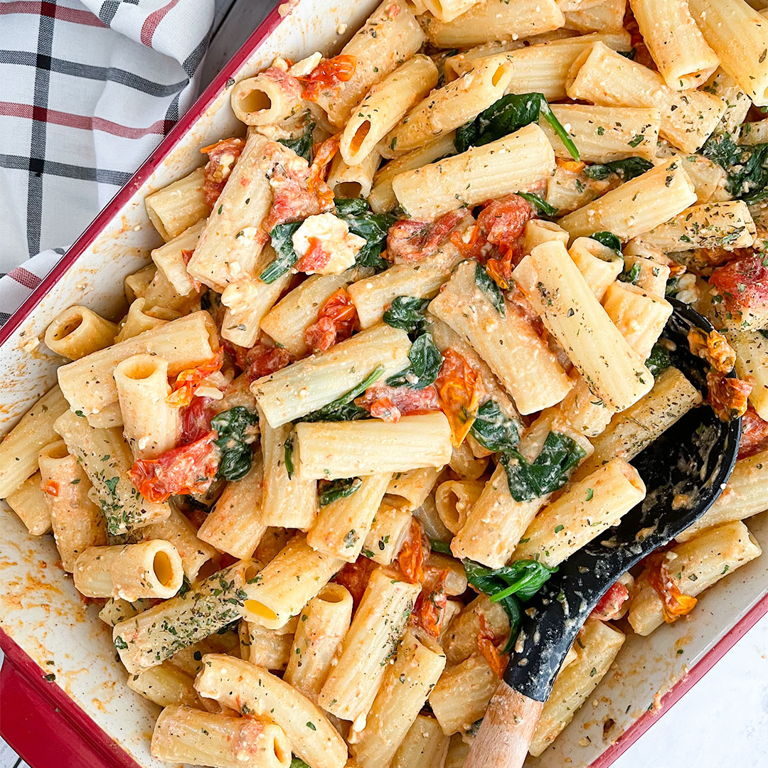 Baked Feta Pasta - Heart Healthy Greek