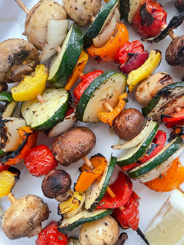 marinated grilled vegetable skewers