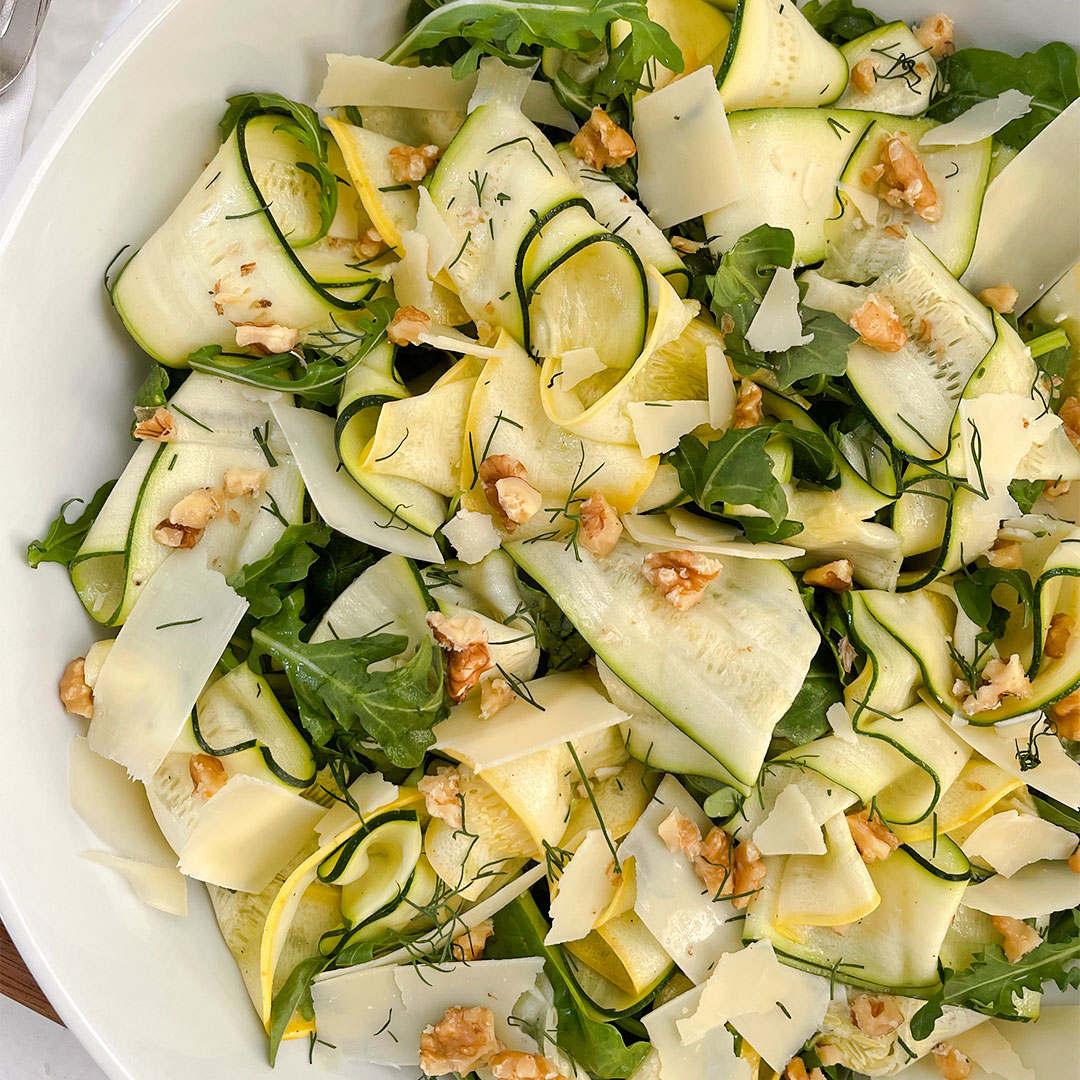 Grilled Zucchini Ribbon Salad - Chew Nibble Nosh