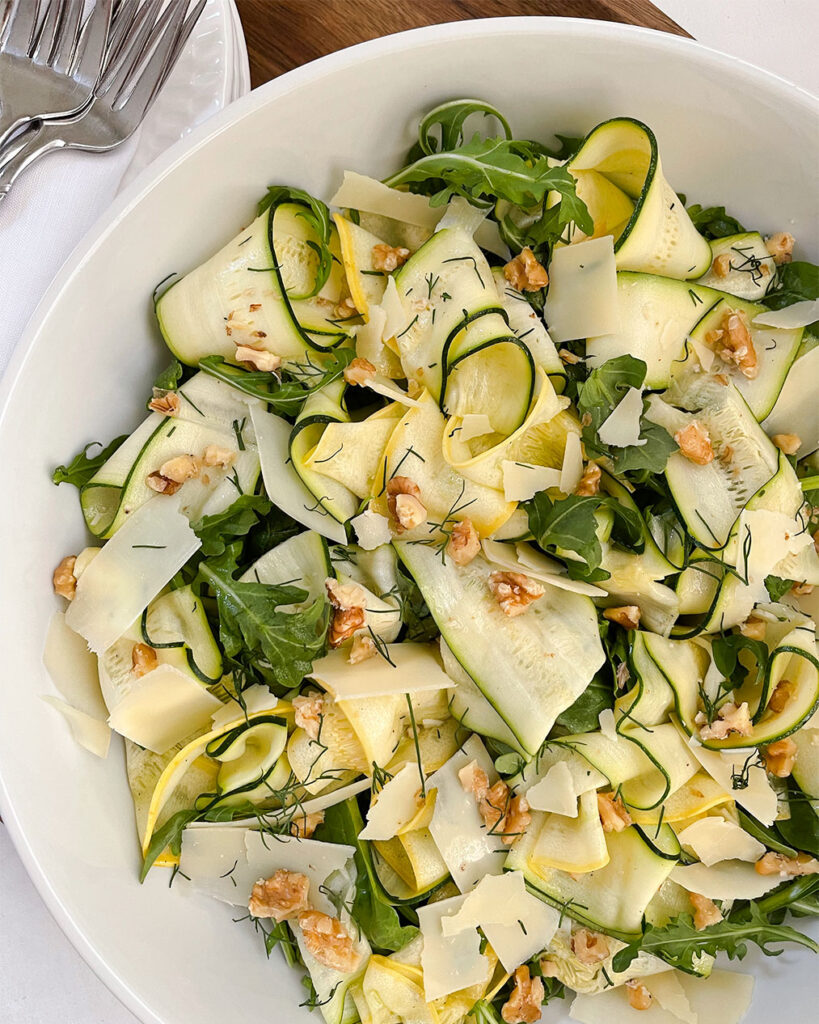 zucchini and squash ribbon salad