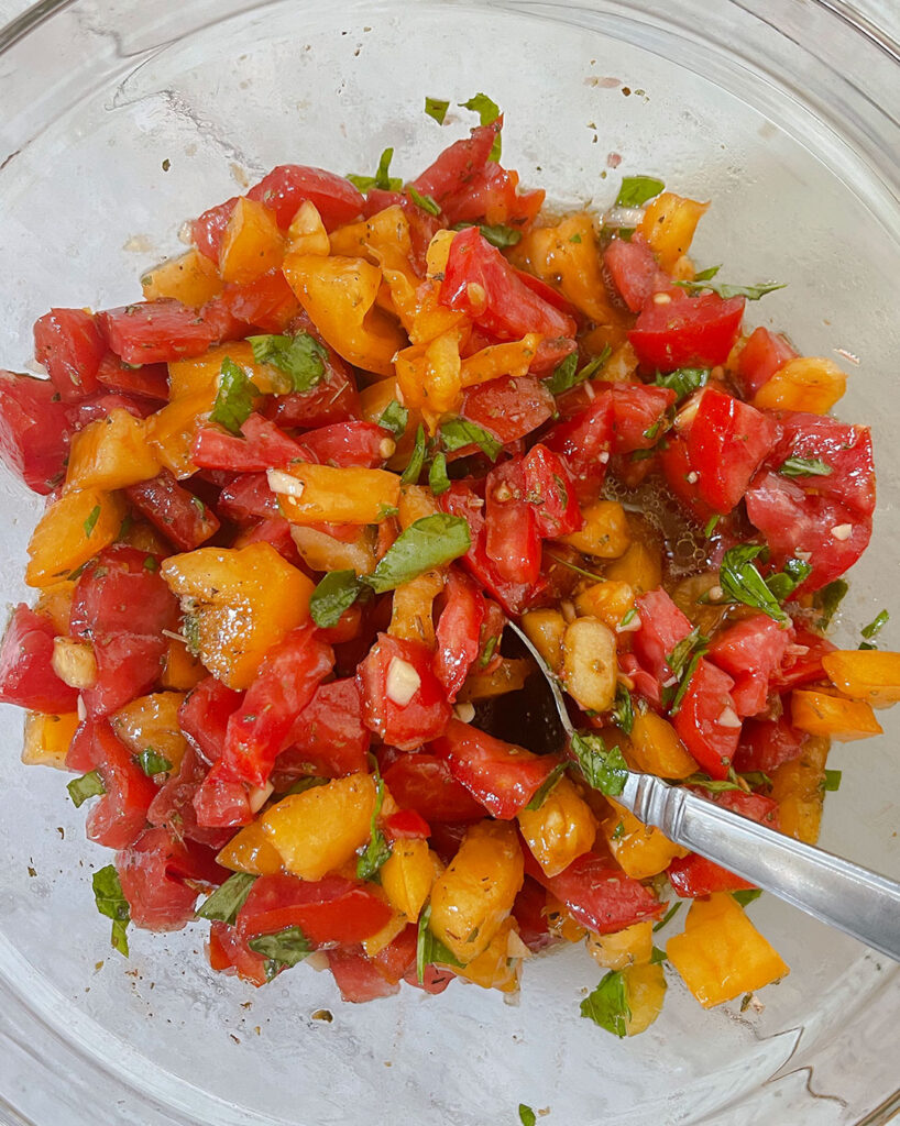 tomato mixture in a bowl