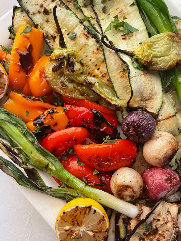 Grilled vegetables on a plate