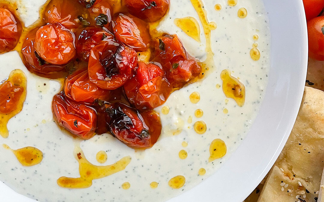 Creamy Whipped Feta with roasted tomatoes